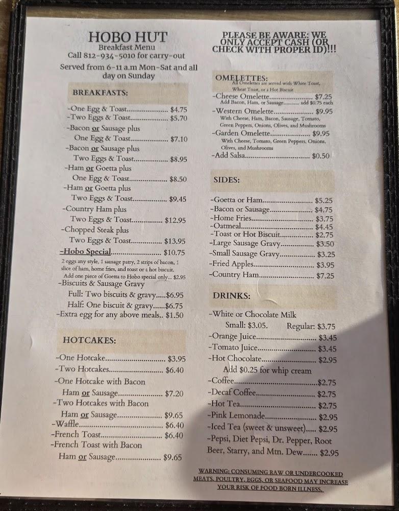 Hobo Hut Menu image 2